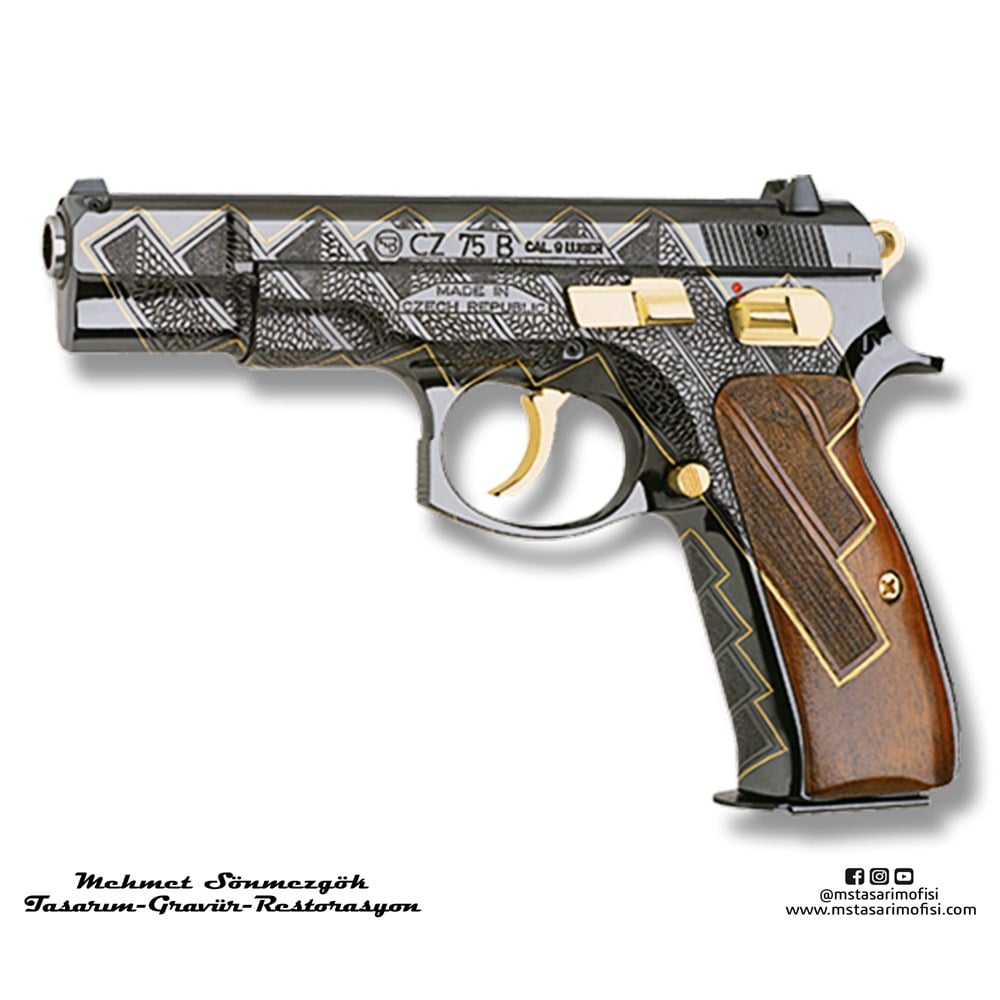 CZ 75 Gravür // Spor Gravür Desen,Altın Tel Kakma
