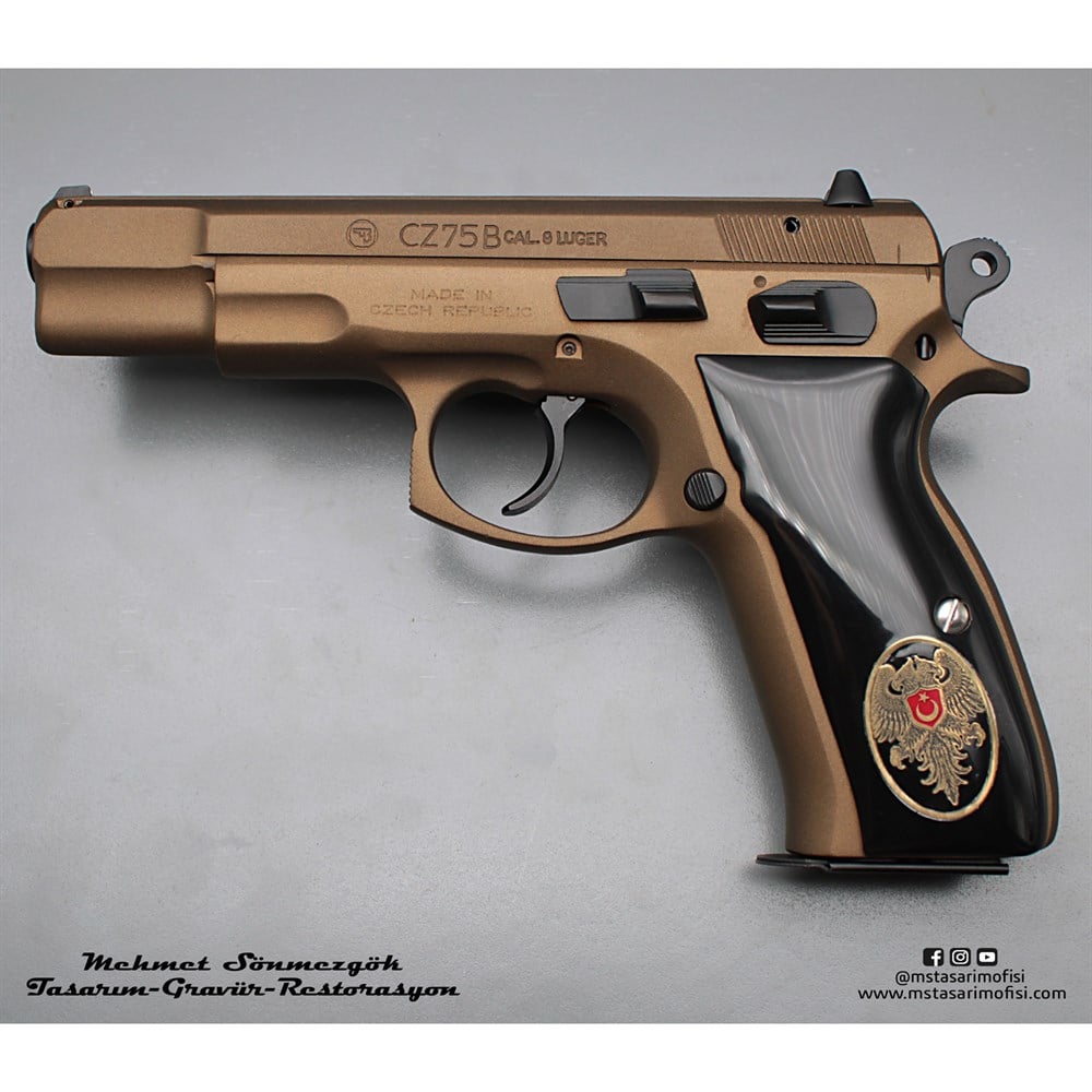 CZ75B // Cerakote Kaplama,Çöl Rengi,Siyah Pleksi Kabze