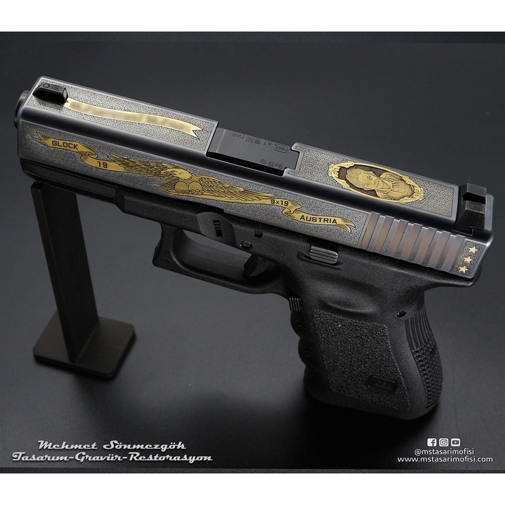 Glock 19 Gravür // Kartal Border,Özel Tasarım