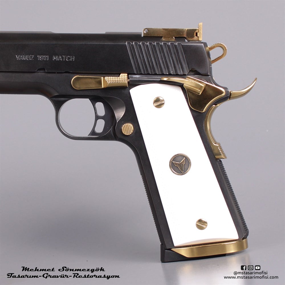 Yavuz 1911 Kabze // Beyaz Pleksi,Logolu