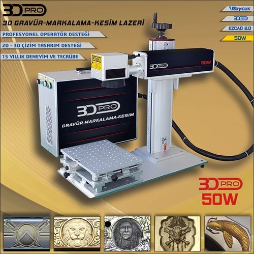 3D PRO-50W // 3D Portatif Fiber Lazer