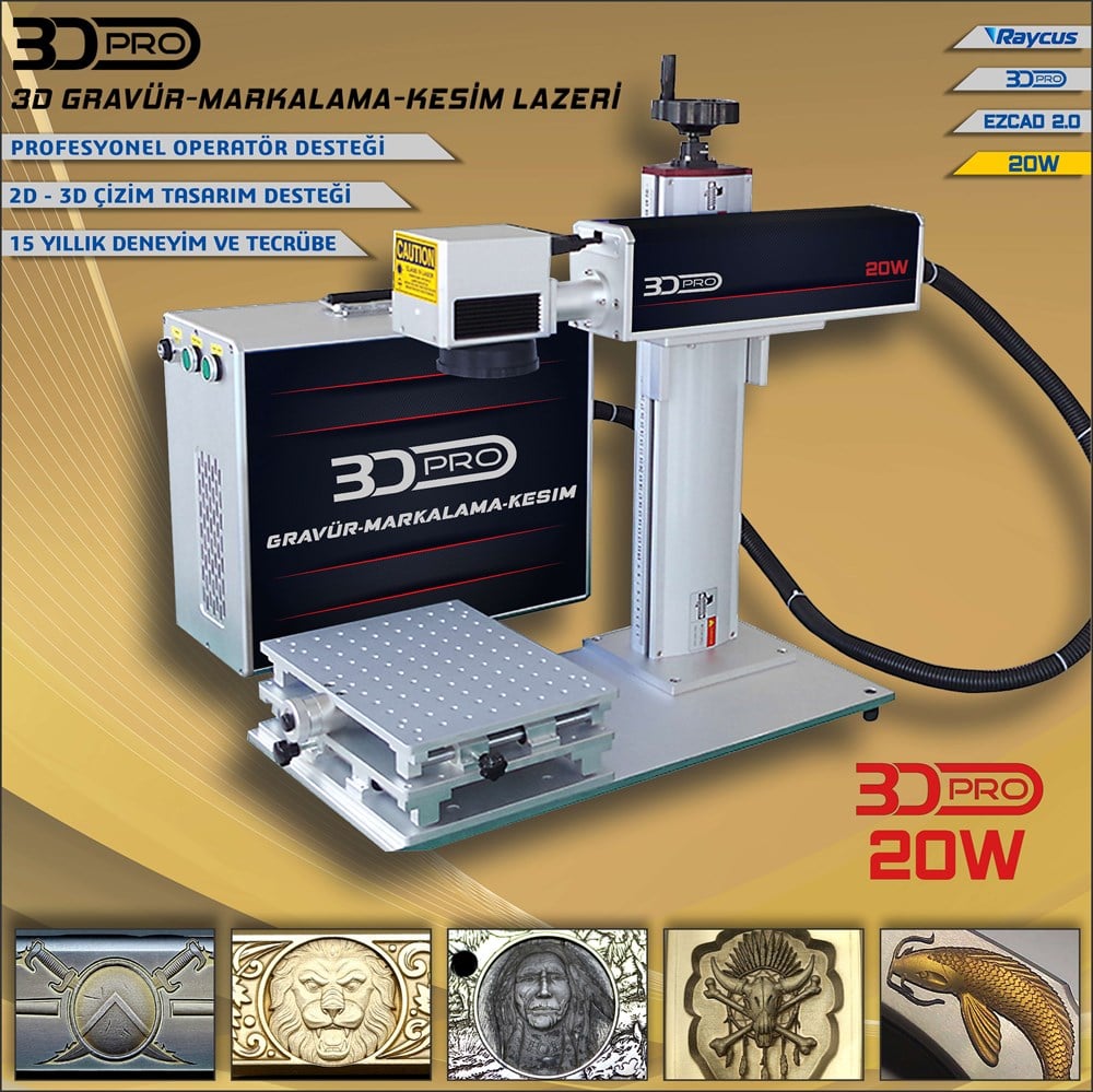 3D PRO-20W // 3D Portatif Fiber Lazer