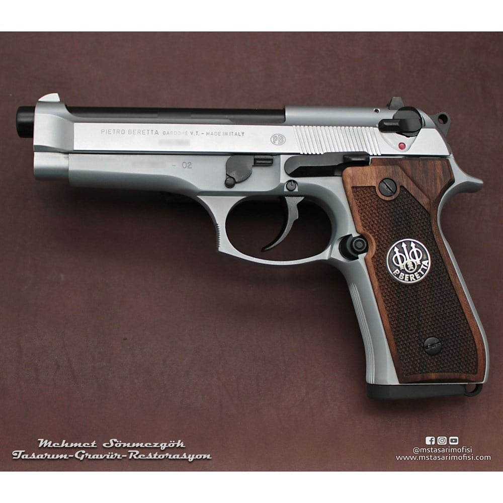 Beretta 92FS Kaplama // Beyaz Krom,Parçalar Siyah 2