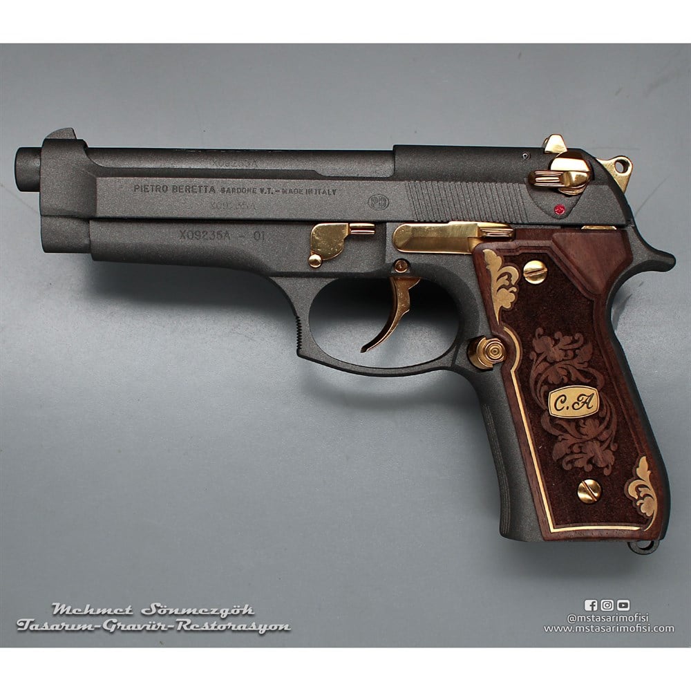 Beretta 92FS Kaplama // Füme Cerakote,Parçalar Sarı