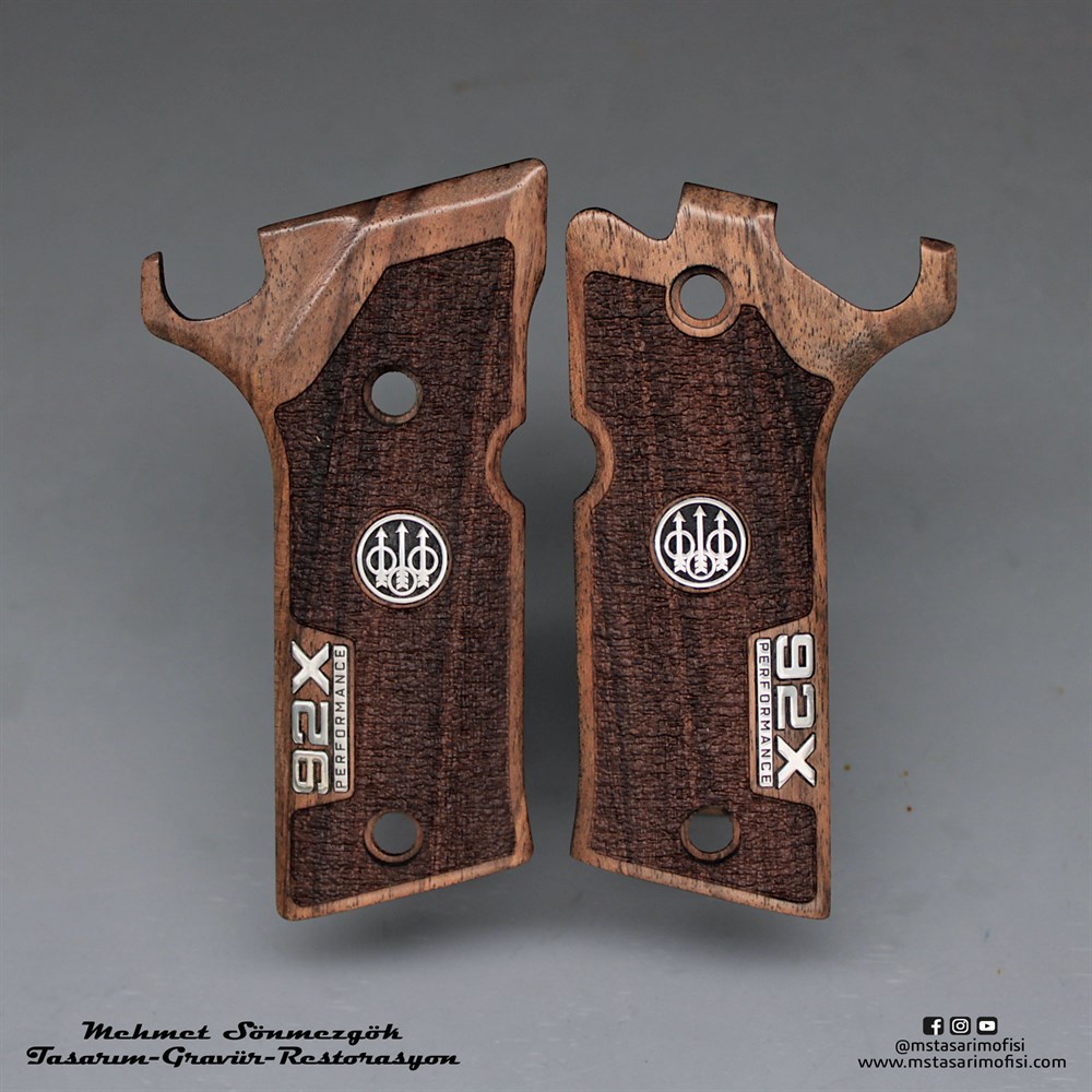 Beretta 92X Kabze // Klasik Tasarım,Gümüş Logolu