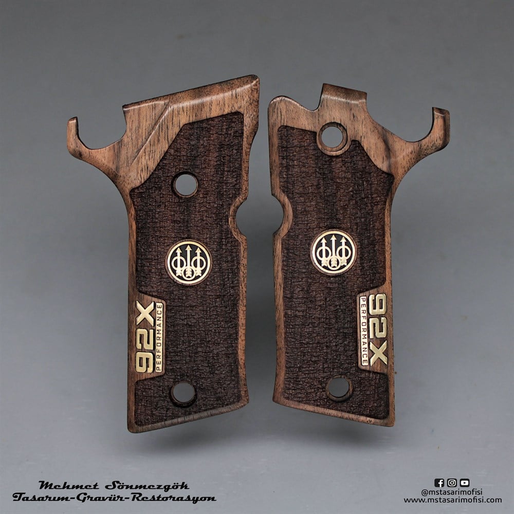 Beretta 92X Kabze // Klasik Tasarım,Sarı Logolu