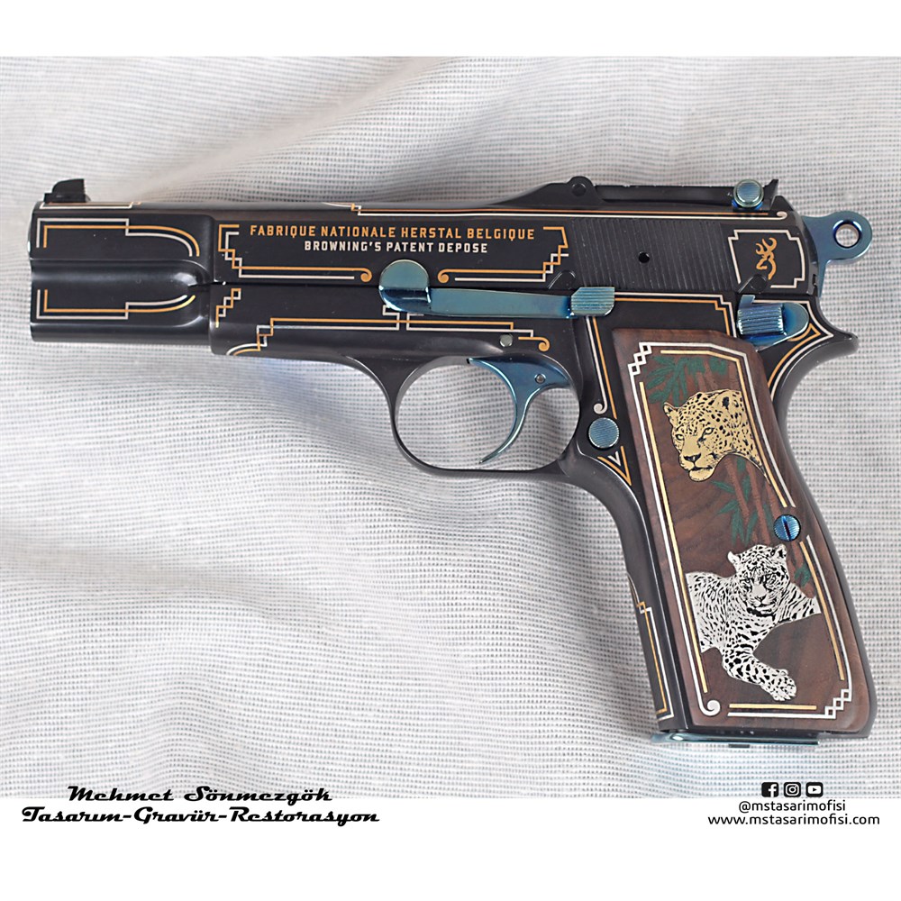 Browning HP Gravür // Altın & Gümüş Tel Süslemeli Özel Model