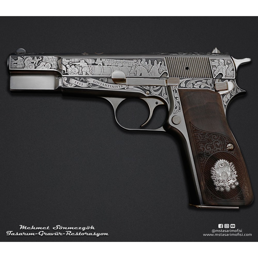 Browning HP Gravür // Fetih 1453_2019 Versiyonu) Füme Titanyum Versiyonu