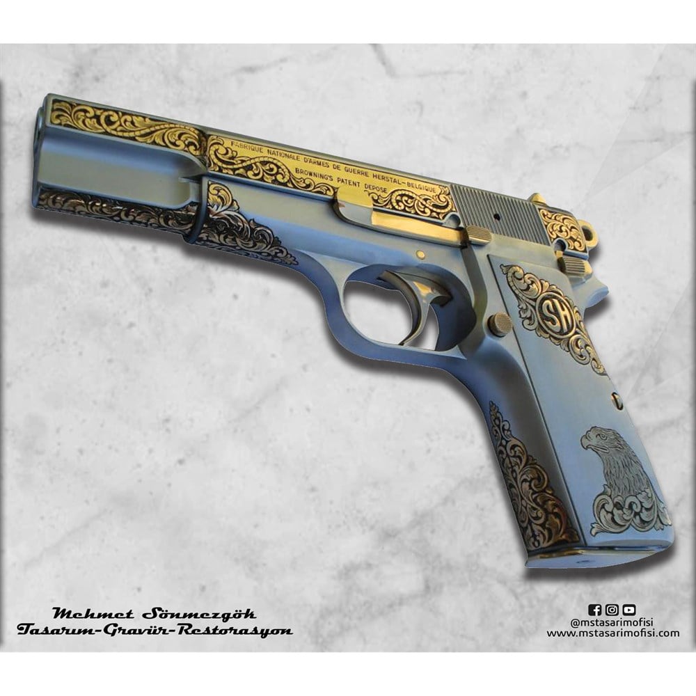 Browning HP Gravür // Full Gravür,Kartal Kabze Tasarım