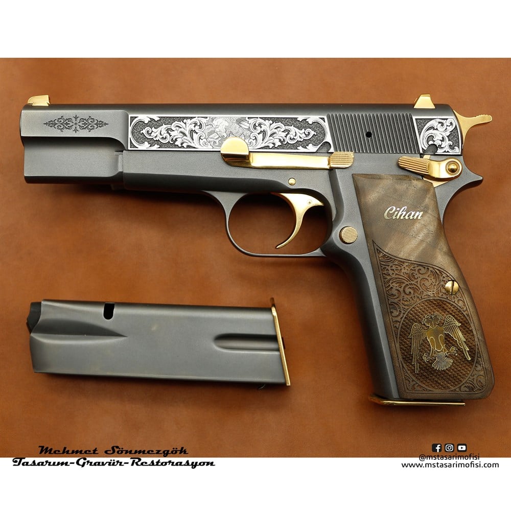 Browning HP Gravür // Kartal Figürlü Model,Özel Tasarım