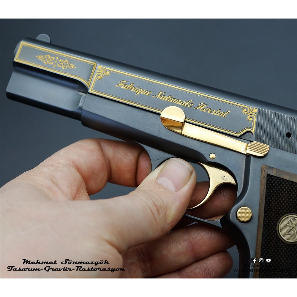 Browning HP Gravür // Kenar Çerçeveli Tasarım