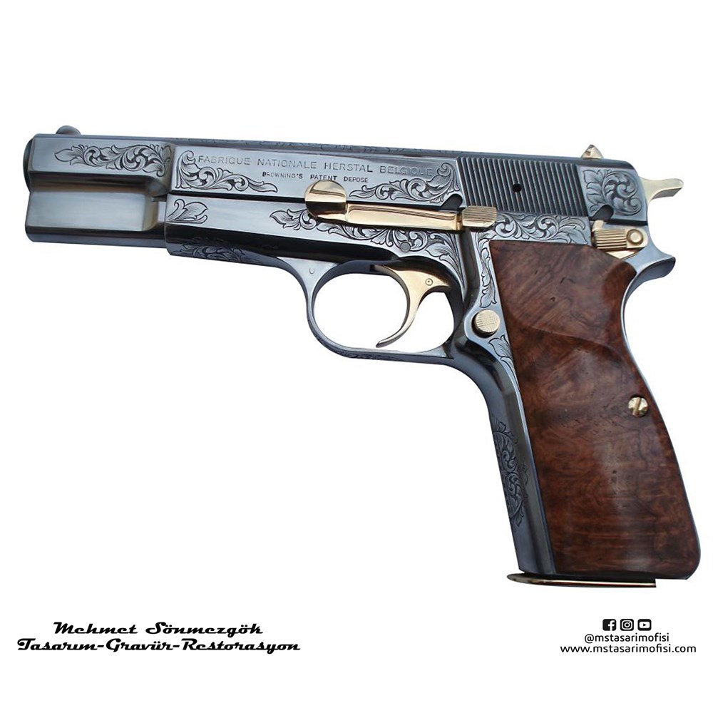 Browning HP Gravür // Serpme Gravür,Füme Titanyum Kaplamalı