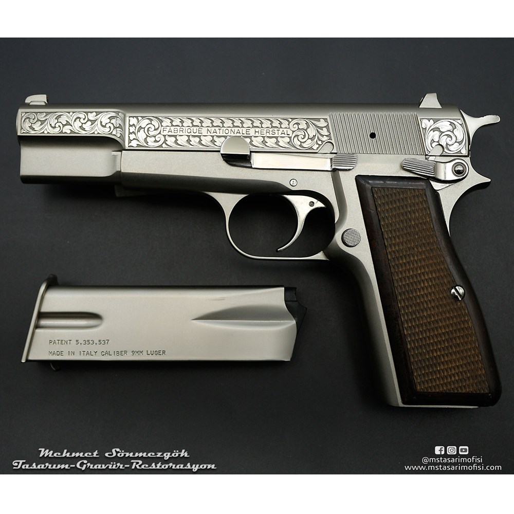 Browning HP Gravür // Yanaklar Gravür Modeli 3