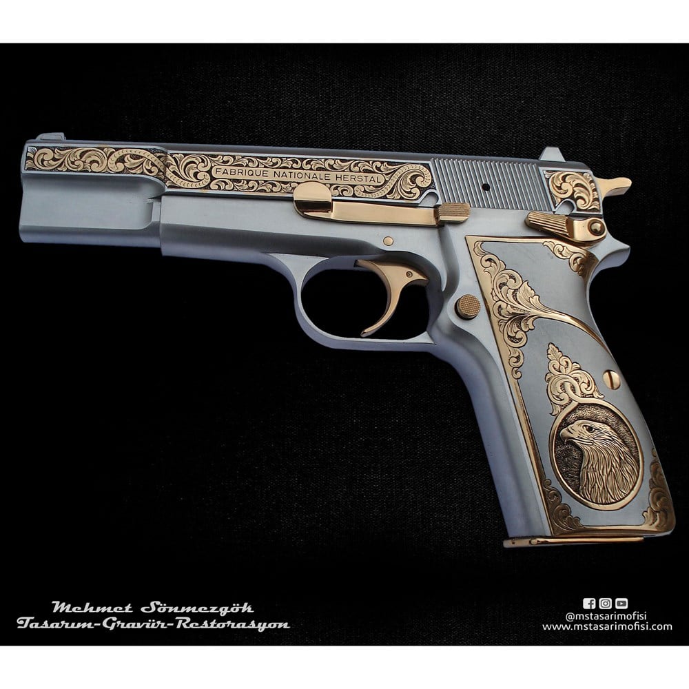 Browning HP Gravür // Yanaklar Gravür,Kartal Kabze Tasarım