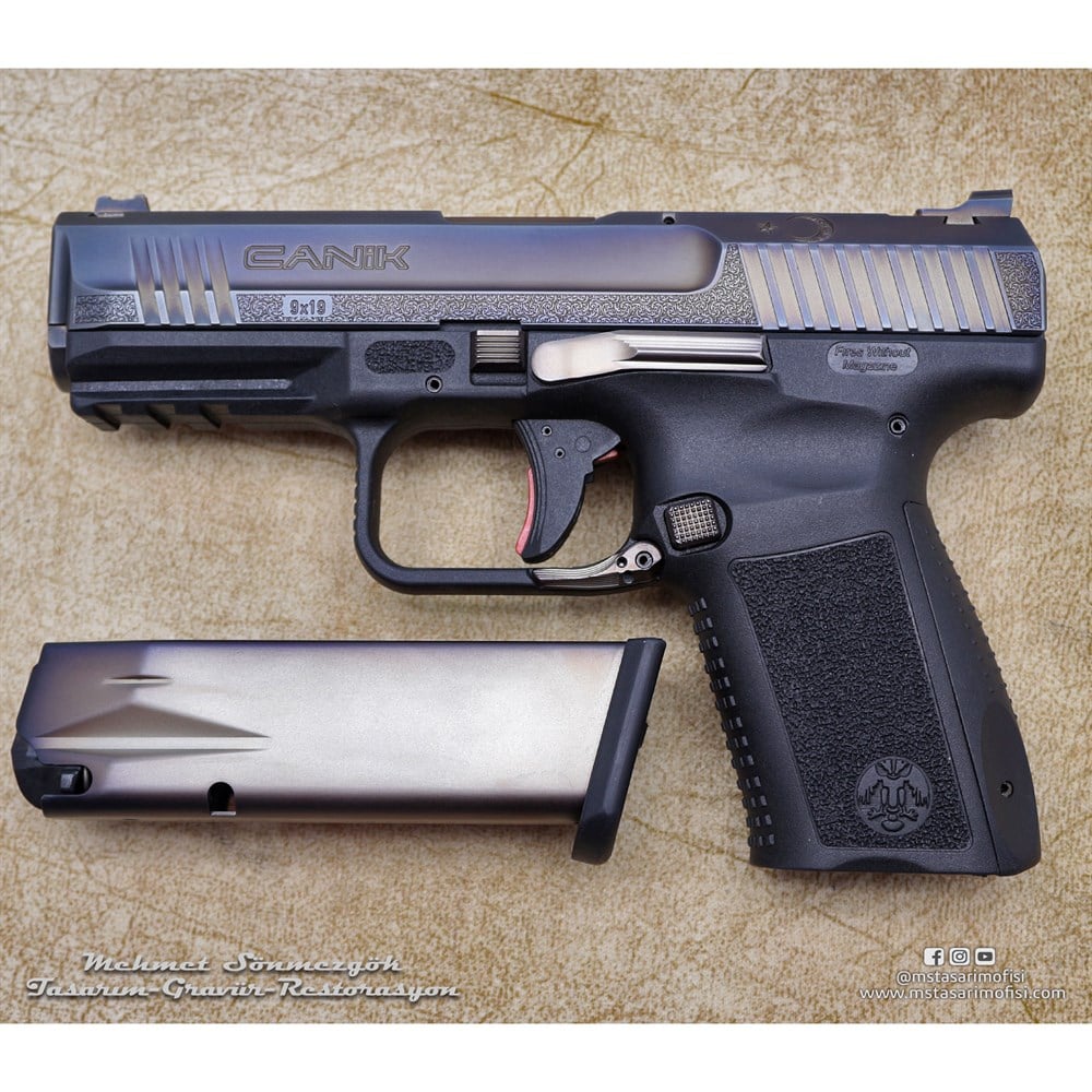 Canik TP9 Elite Gravür // Yanaklar Gravür,3D Ay Yıldız Markalama