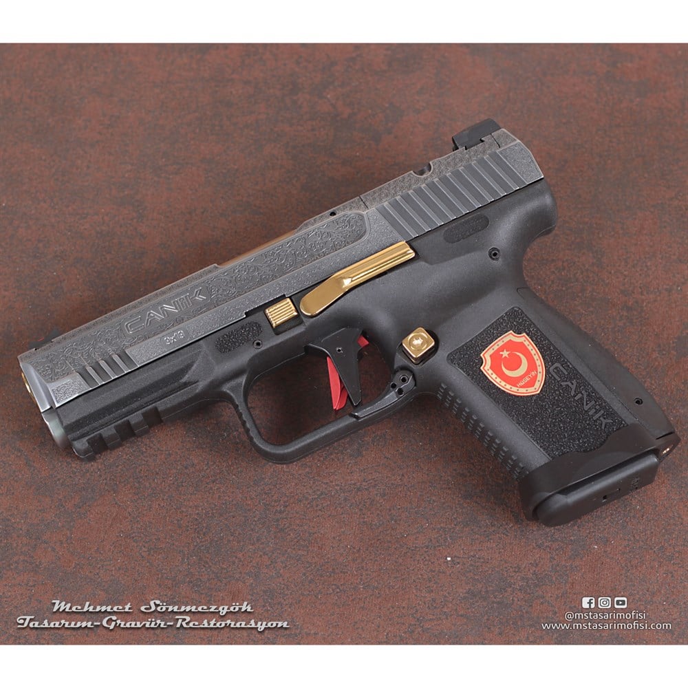 Canik TP9 Gravür // Osmanlı Devlet Armalı,Ay Yıldız (3D),Mineli Gravür