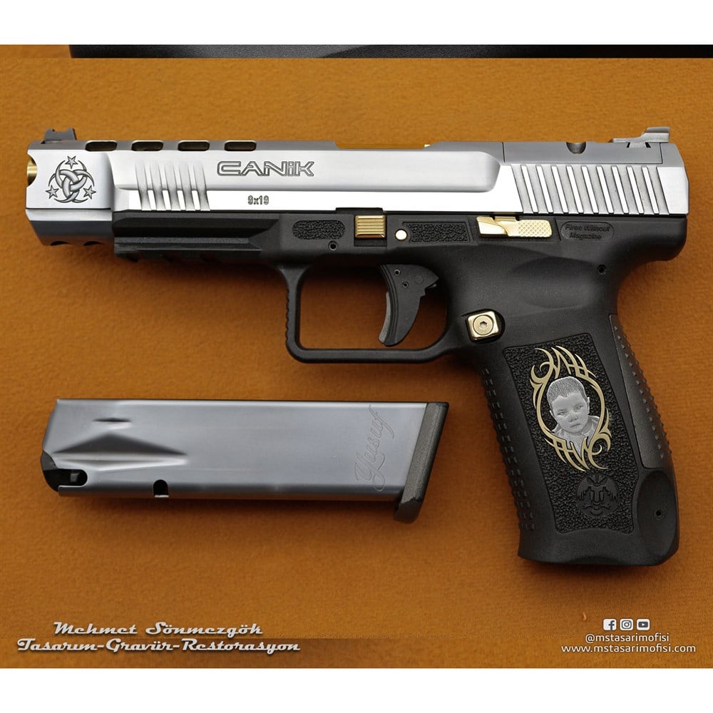 Canik TP9 SFX Gravür // Teşkilat-ı Mahsusa 3D,Polimer Gövde Desenli