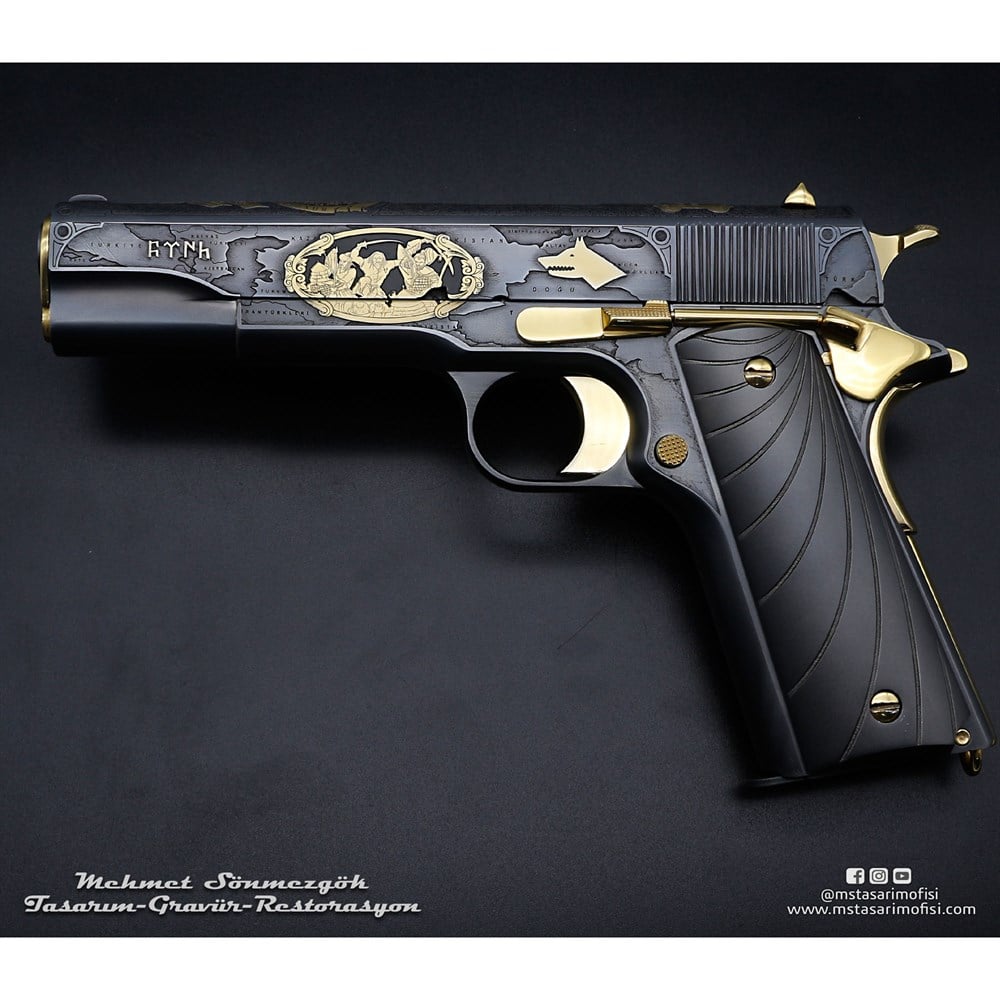 Colt 1911 Gravür // Büyük Turan Devleti (Devlet Armalı)