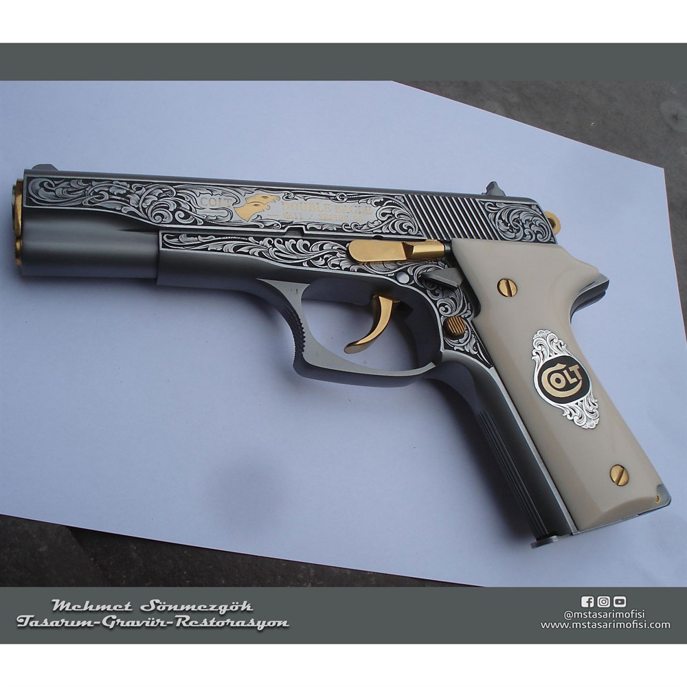 Colt Double Eagle Gravür // Altın Kakmalı Tasarım