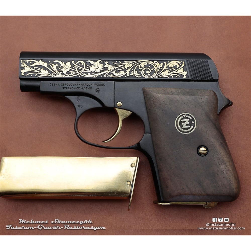 CZ 6,35 Gravür // Yanaklar Gravür,Sarı Titanyum