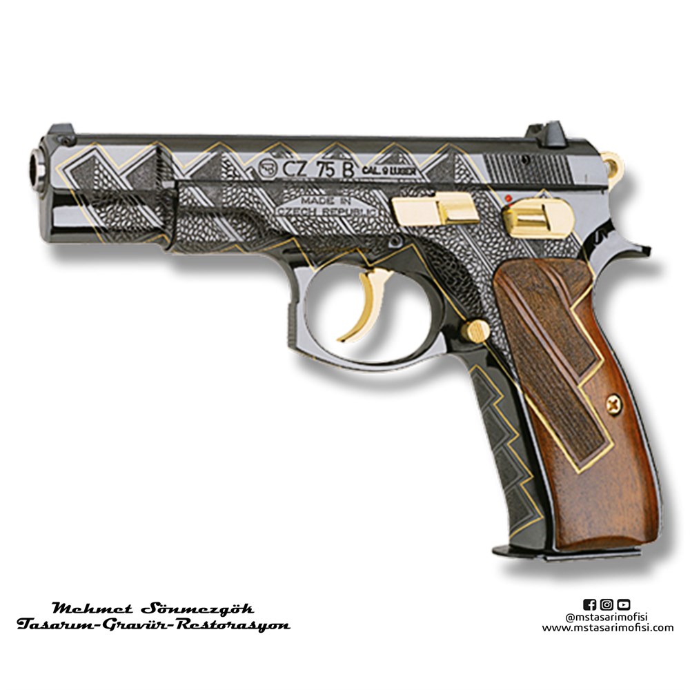 CZ 75 Gravür // Spor Gravür Desen,Altın Tel Kakma