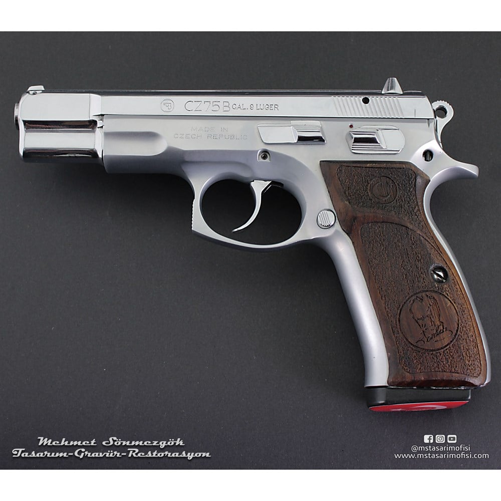 CZ75B Kaplama // Beyaz Krom,Yanaklar Parlak