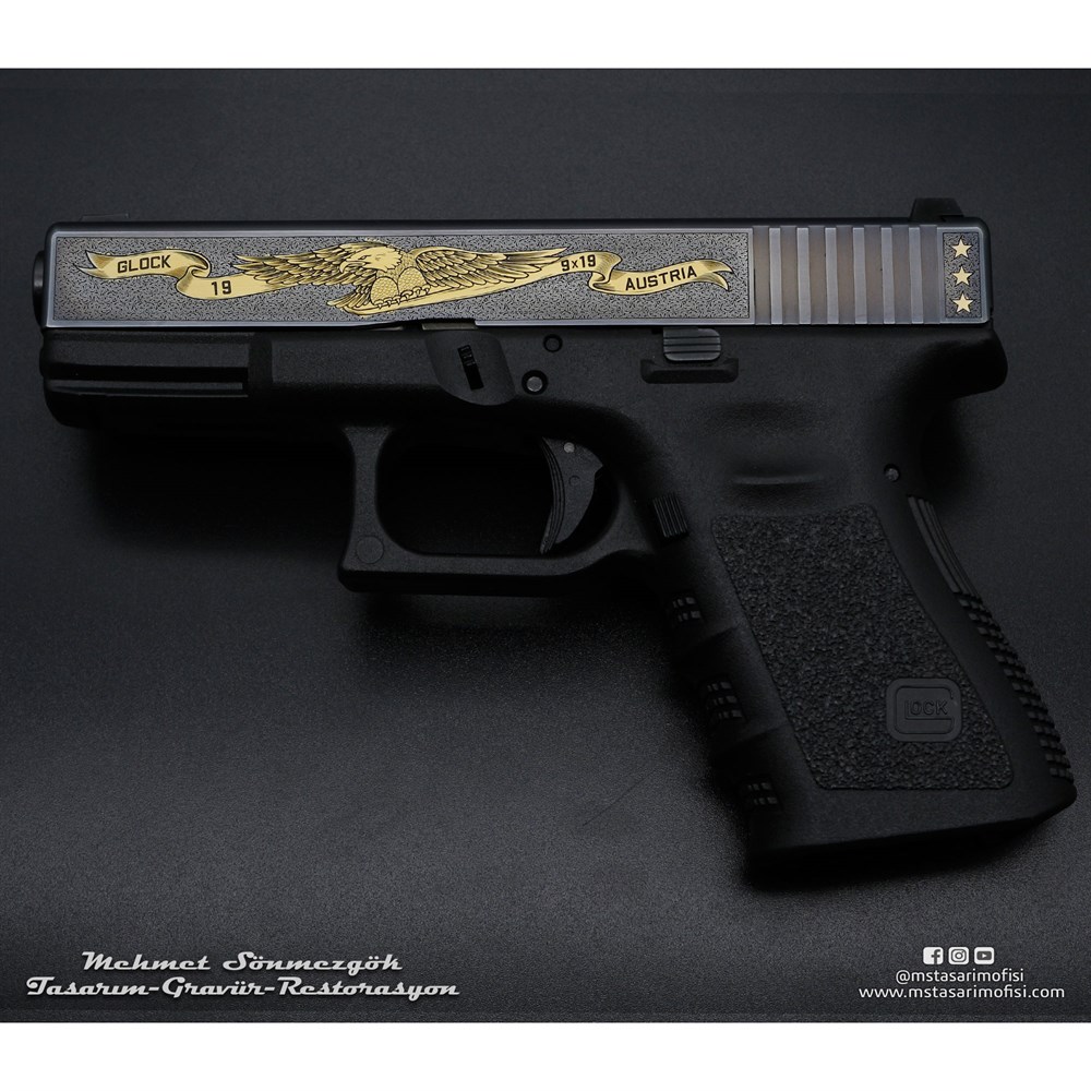 Glock 19 Gravür // Kartal Border,Özel Tasarım