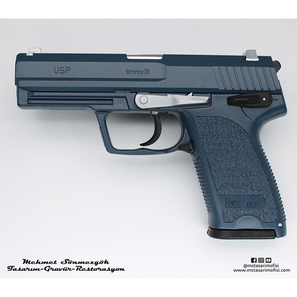 Hk USP Kaplama // Cerakote Mavi,Parçalar Beyaz