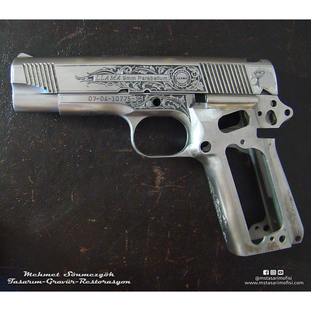 Llama 9mm Gravür // Kartal Logo,Yanaklar Gravür