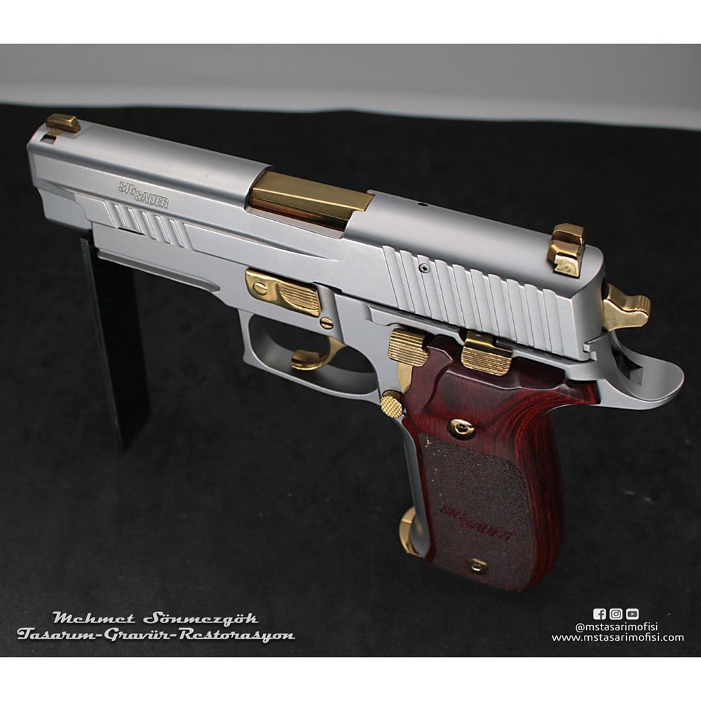 Sig Sauer P226 Elite Kaplama // Paslanmaz,Parçalar Sarı Titanyum