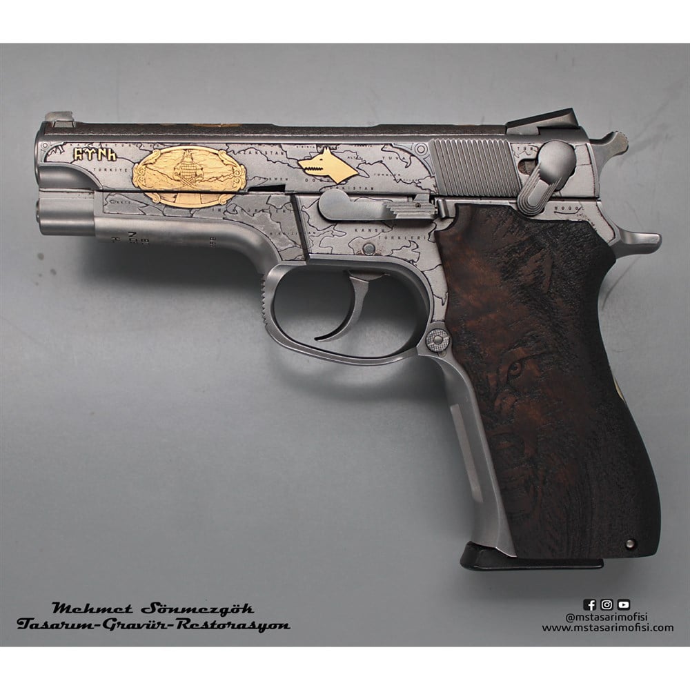 Smith & Wesson 5906 Gravür // Büyük Turan Devleti (2016 Versiyonu),Kurt Kabzeli