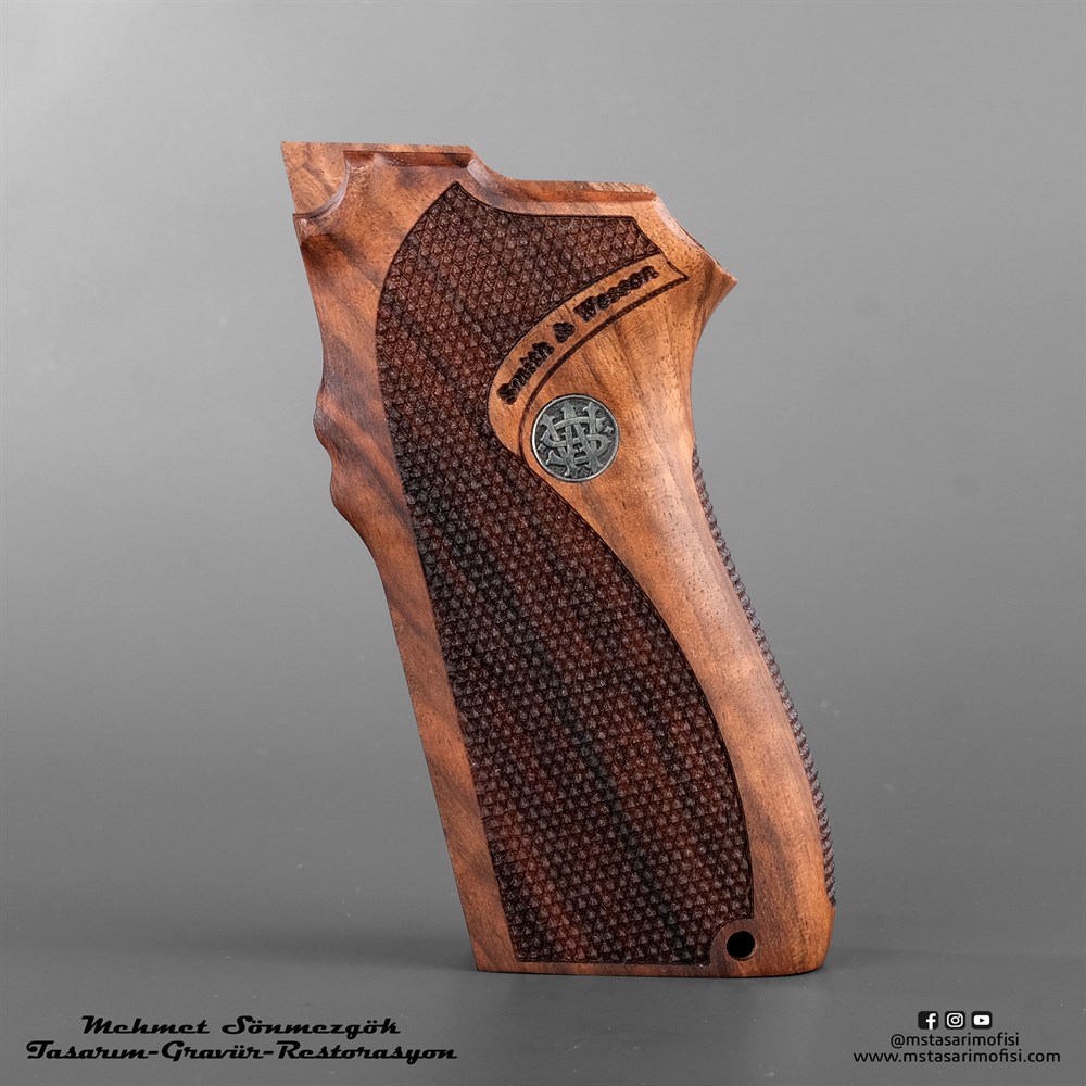 S&W 5904-5906 Kabze // Klasik Desen,Logolu,Gümüş