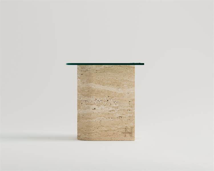 Afra-Travertine Side Table