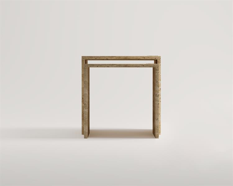 Amaya-Travertine Side Table