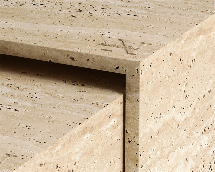 Amaya-Travertine Side Table