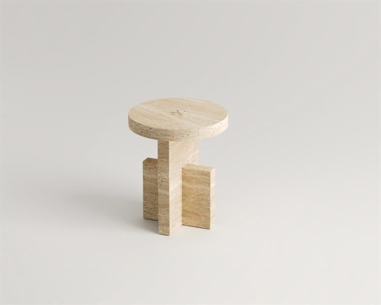 Cara-Travertine Side Table