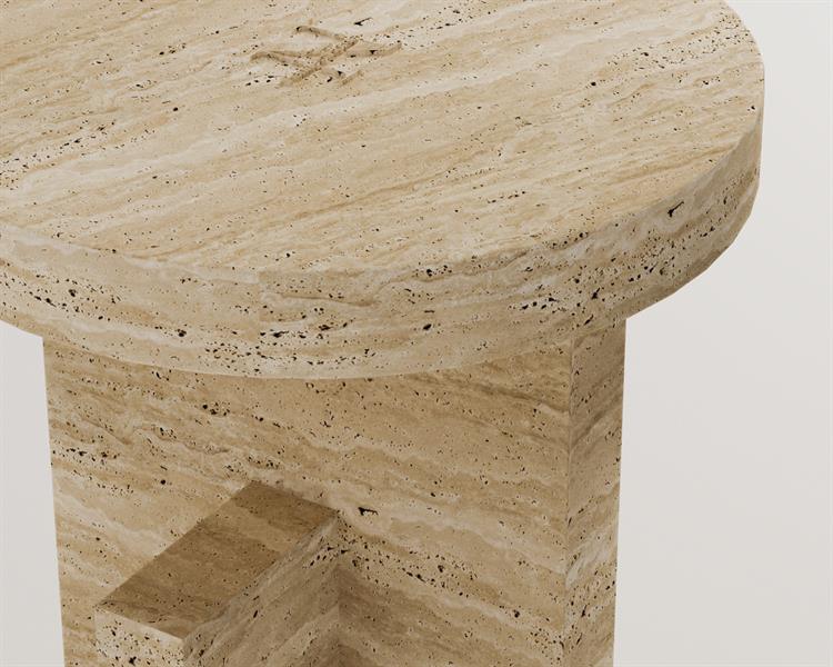 Cara-Travertine Side Table