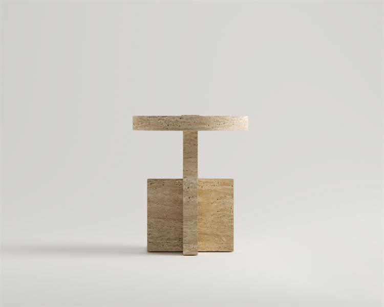 Cara-Travertine Side Table