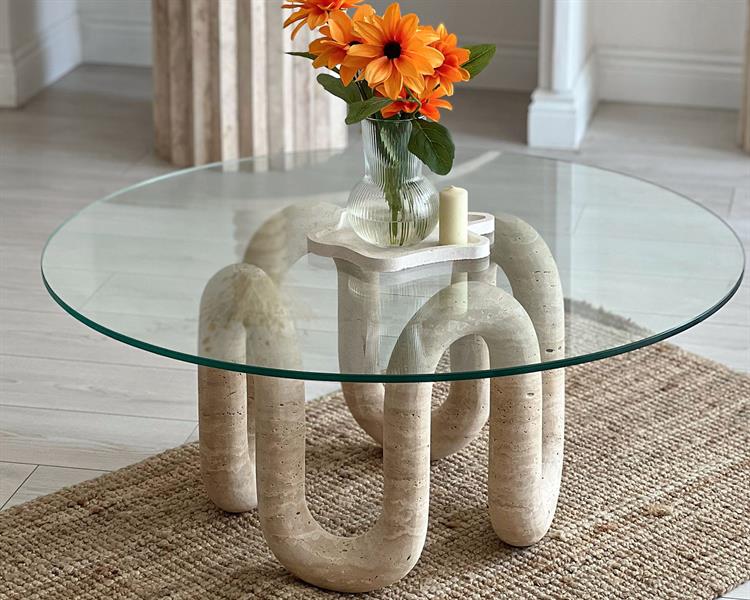 Daffodil-Travertine coffee table