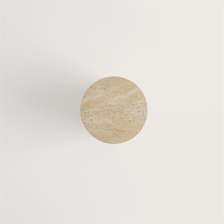 Darla-Table Travertine Fish Back Foot Side Table