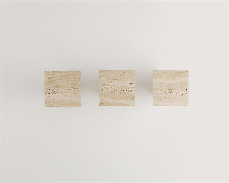 Darlene-Travertine Square Table 3 Side Table