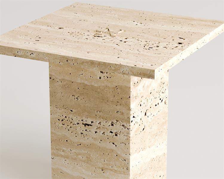 Darlene-Travertine Square Table 3 Side Table