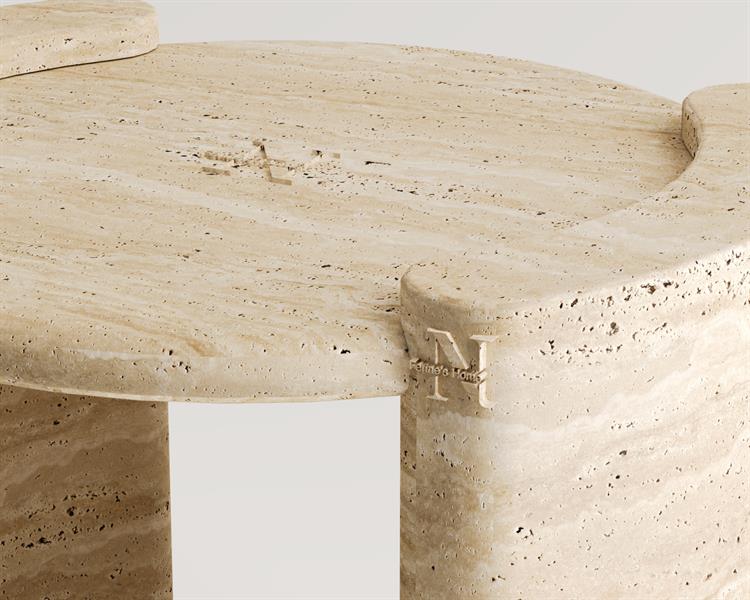 Deka- Table dappoint encastrée en travertin