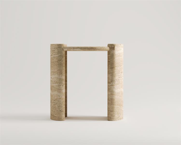 Deka- Table dappoint encastrée en travertin