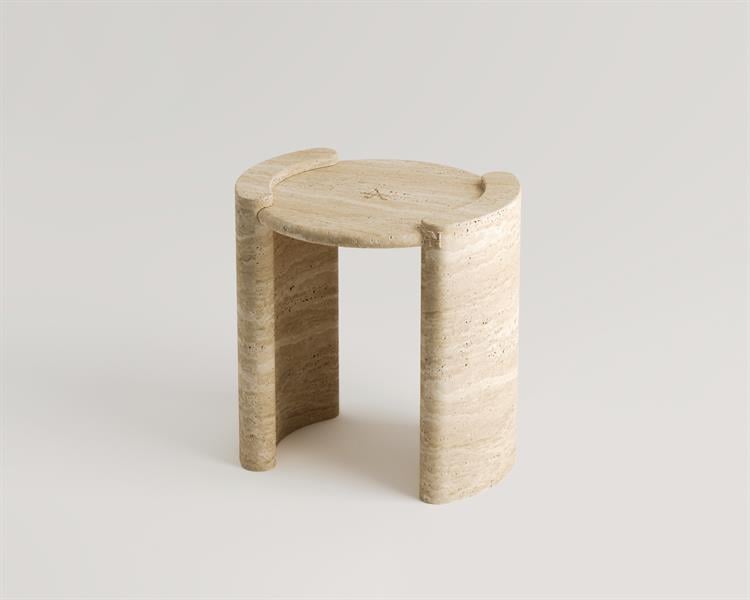 Deka- Table dappoint encastrée en travertin