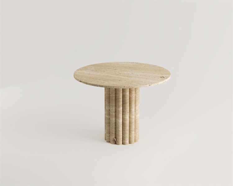 Diana-Table de salle à manger à colonnes rondes en travertin
