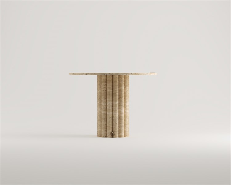 Diana-Table de salle à manger à colonnes rondes en travertin