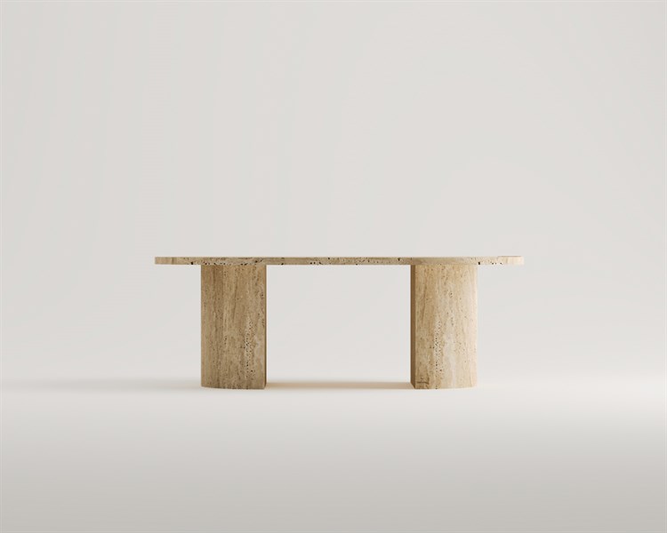 Eirene-Table centrale en travertin émoussé
