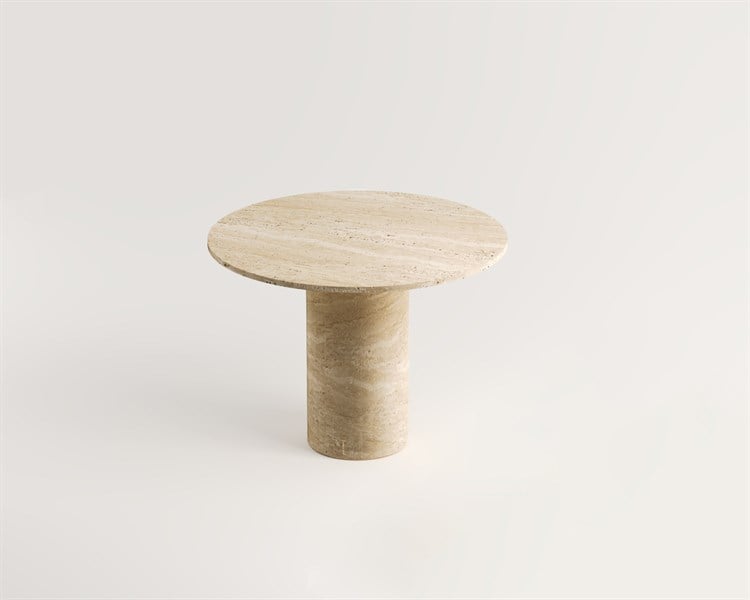 Eleanor-Table de salle à manger Travertin Single Bullet Foot