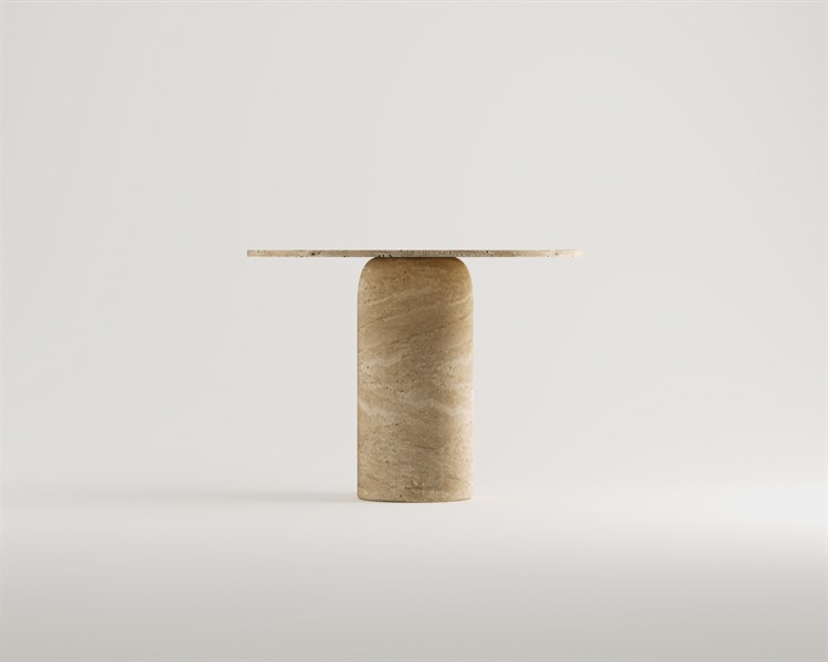 Eleanor-Table de salle à manger Travertin Single Bullet Foot